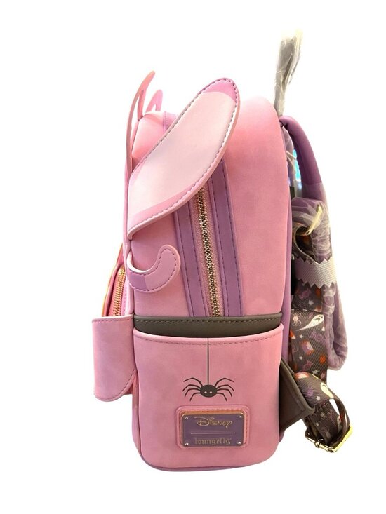 Loungefly Lilo & Stitch Angel Pumpkin Glow In Dark Mini Backpack Faux Suede NWT main image 9